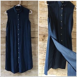Thread & Supply denim button up duster top